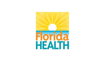 A logo of florida health with sun in the background.